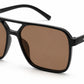 6605 - Square Aviator Plastic Sunglasses with Brow Bar