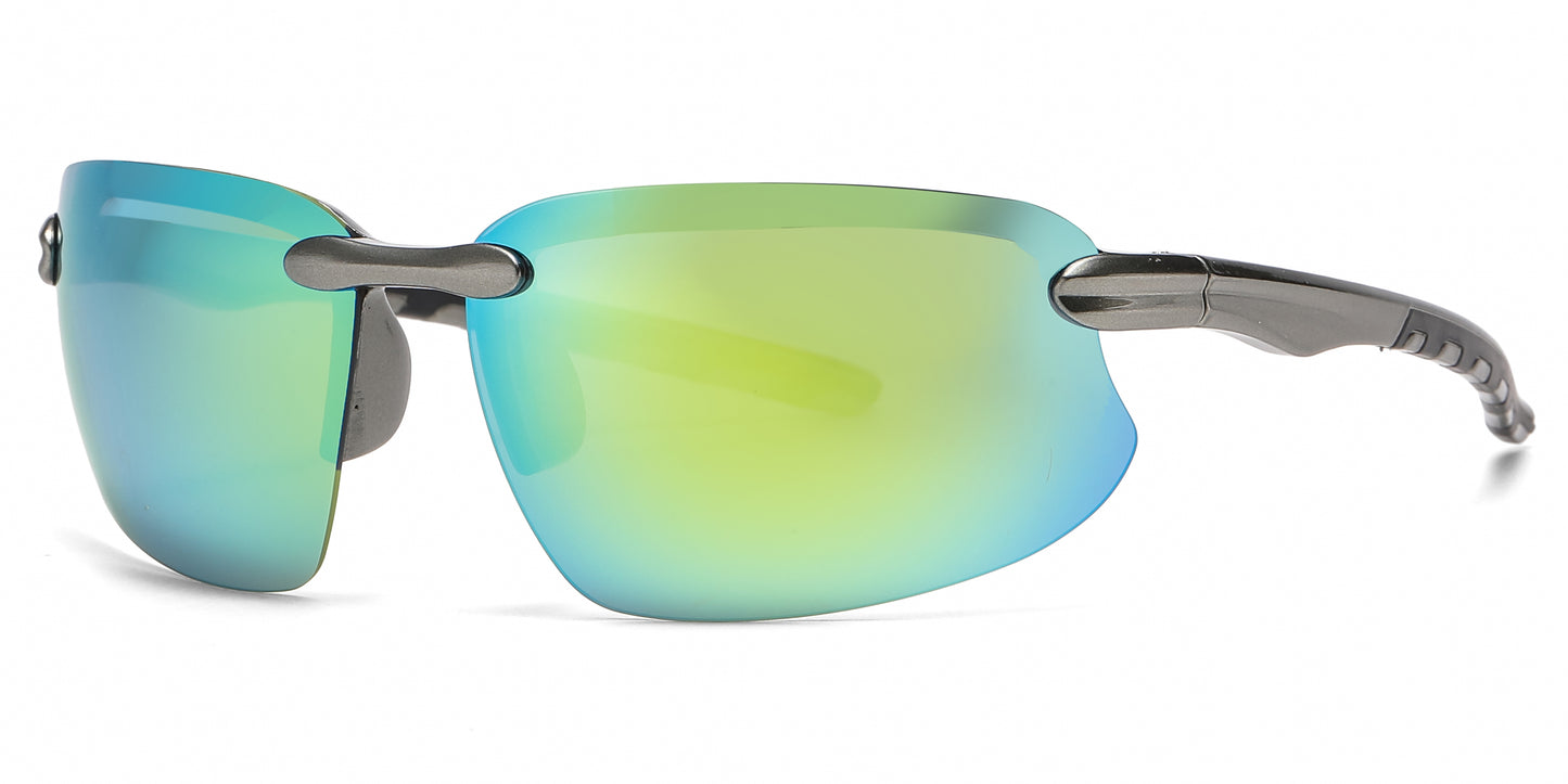 6701 - Rimless Sport Men Plastic Sunglasses