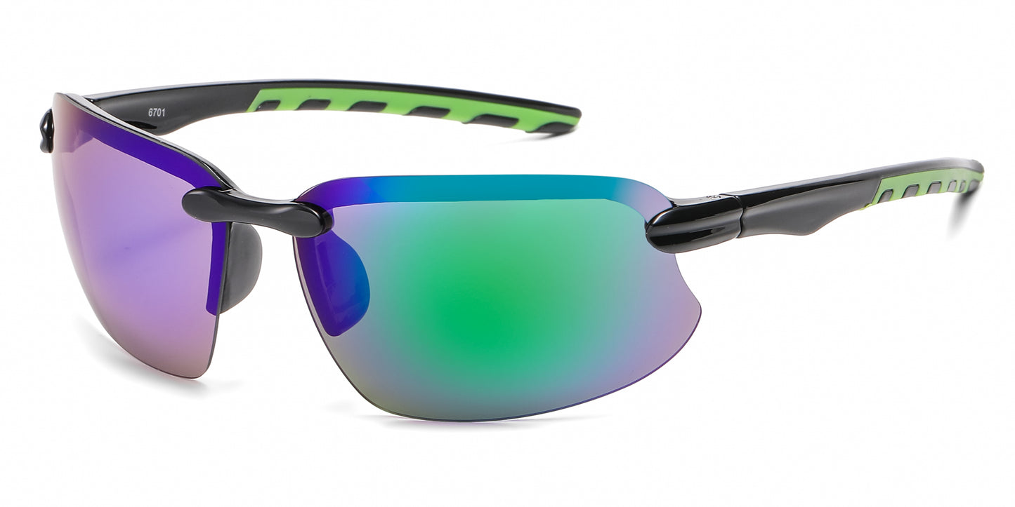 6701 - Rimless Sport Men Plastic Sunglasses