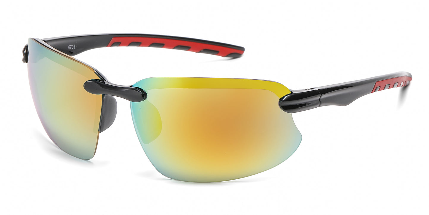 6701 - Rimless Sport Men Plastic Sunglasses