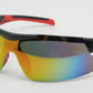6702 - Men Sport Semi Rimless One Piece Lens Plastic Sunglasses