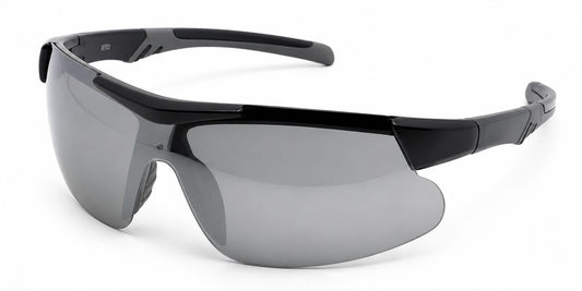 6702 - Men Sport Semi Rimless One Piece Lens Plastic Sunglasses