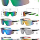 6702 - Men Sport Semi Rimless One Piece Lens Plastic Sunglasses