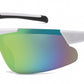 6702 - Men Sport Semi Rimless One Piece Lens Plastic Sunglasses