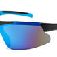 6702 - Men Sport Semi Rimless One Piece Lens Plastic Sunglasses