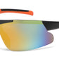 6702 - Men Sport Semi Rimless One Piece Lens Plastic Sunglasses