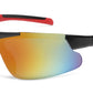 6702 - Men Sport Semi Rimless One Piece Lens Plastic Sunglasses