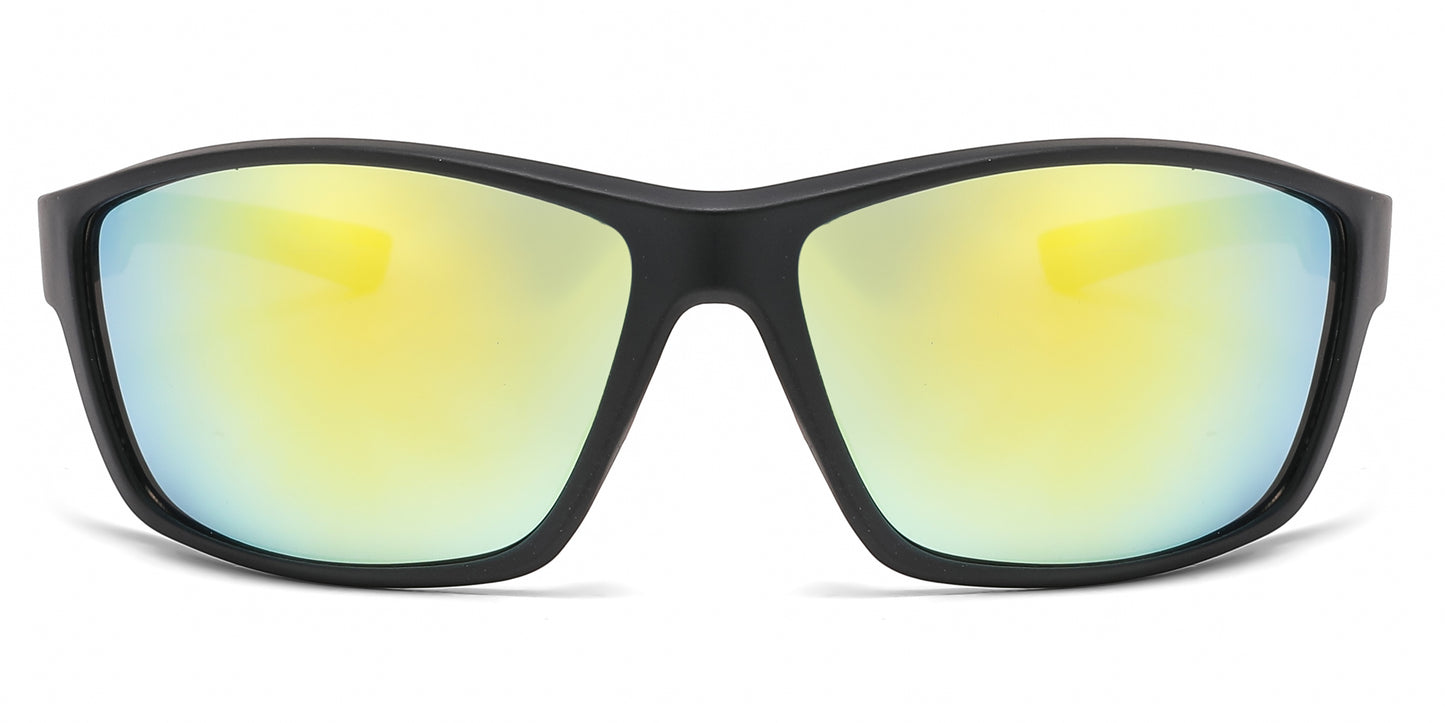6703 - Rectangular Men Sport Plastic Sunglasses