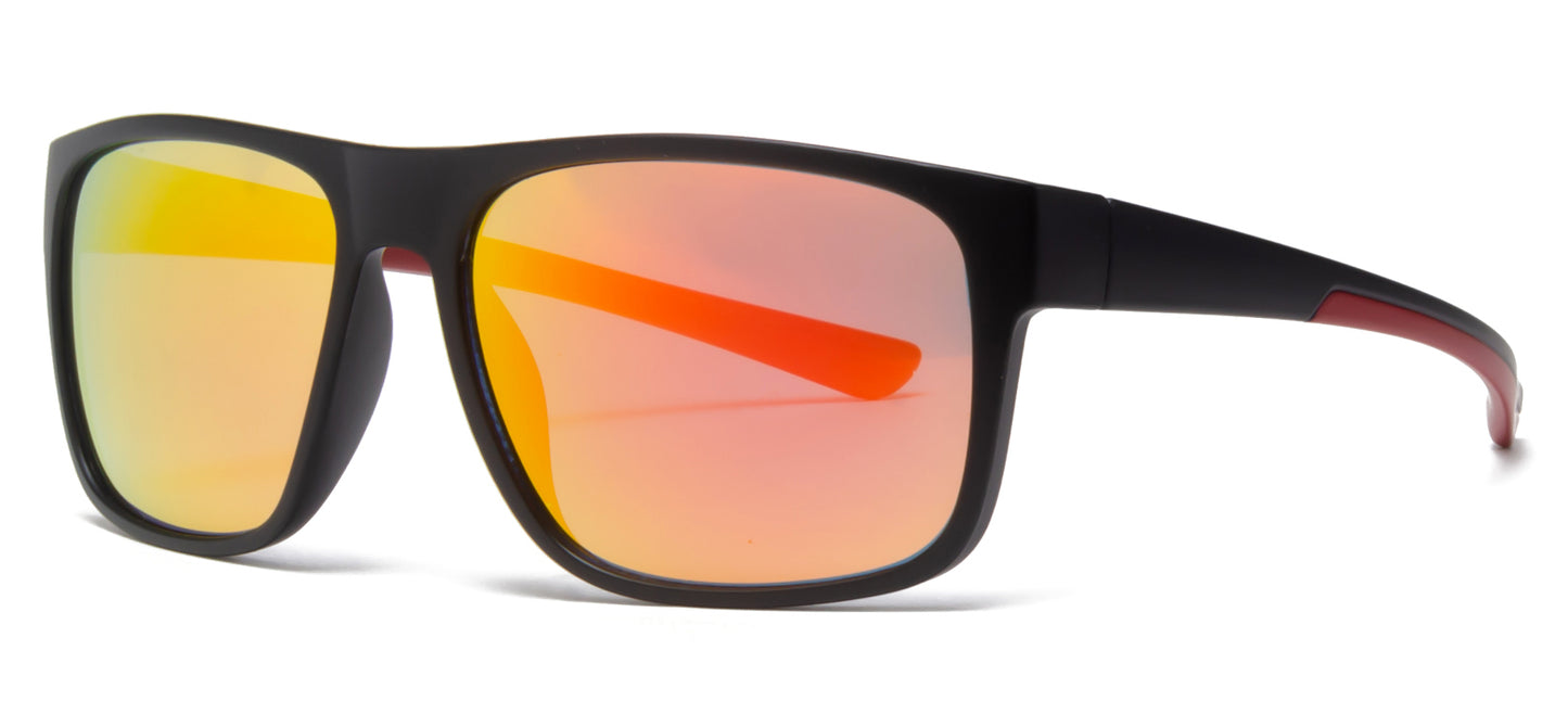 6802 RVC - Classic Sport with Color Mirror Plastic Sunglasses