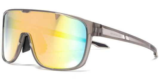 6805 - One Piece Lens Plastic Shield Sunglasses with Color Mirrored Lens