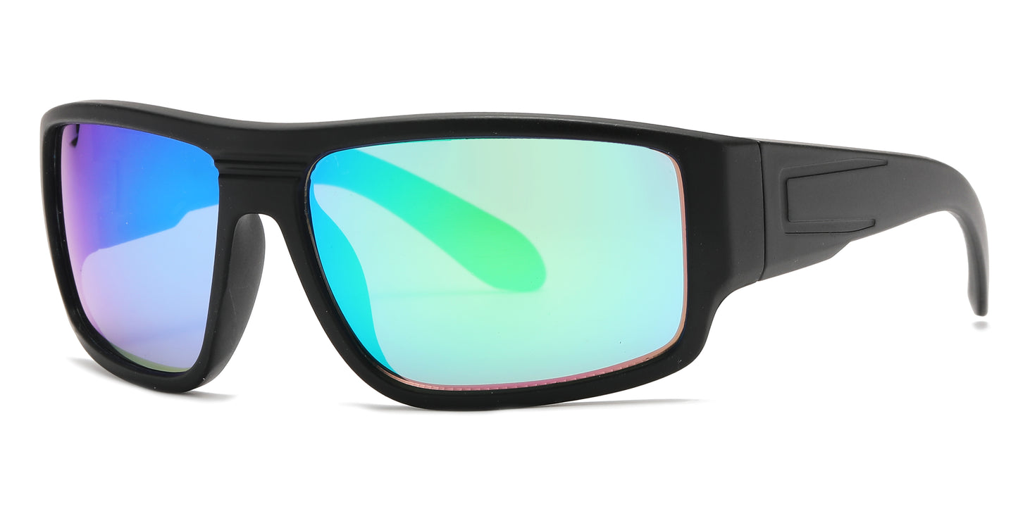 6831 - Rectangular Sports Plastic Sunglasses