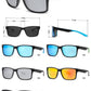 6841 - Rectangular Men Sport Plastic Sunglasses with Color Mirror Lens