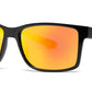 6841 - Rectangular Men Sport Plastic Sunglasses with Color Mirror Lens