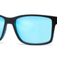 6841 - Rectangular Men Sport Plastic Sunglasses with Color Mirror Lens