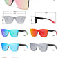 6842 - Rimless One Piece Color Mirror Lens Plastic Sunglasses