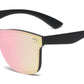 6842 - Rimless One Piece Color Mirror Lens Plastic Sunglasses