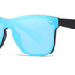 6842 - Rimless One Piece Color Mirror Lens Plastic Sunglasses