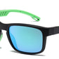 6847 - Men Sport Key Hole Bridge Plastic Sunglasses with Color Mirror Lens