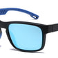 6847 - Men Sport Key Hole Bridge Plastic Sunglasses with Color Mirror Lens