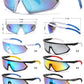 6848 - One Piece Lens Plastic Shield Sunglasses with Color Mirrored Lens