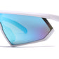 6848 - One Piece Lens Plastic Shield Sunglasses with Color Mirrored Lens