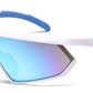 6848 - One Piece Lens Plastic Shield Sunglasses with Color Mirrored Lens