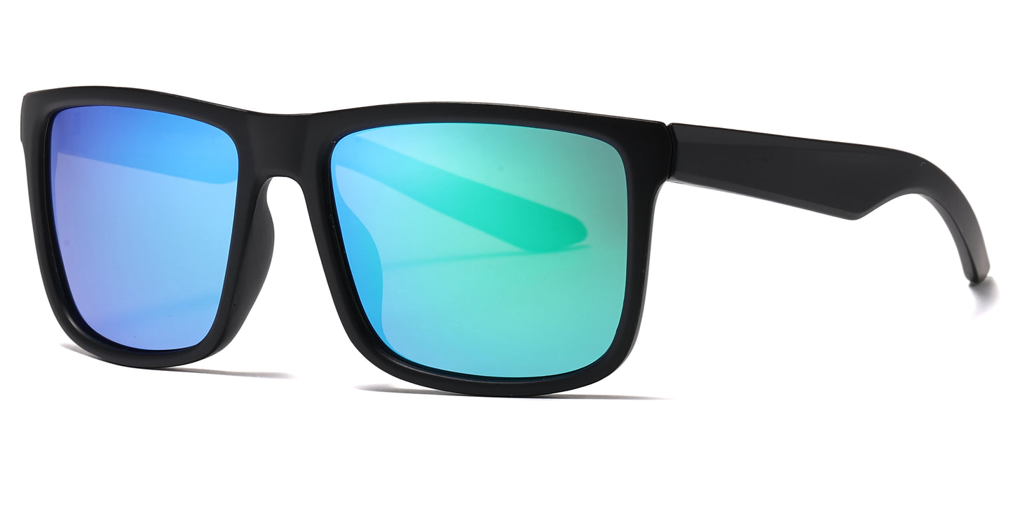 6850 - Classic Sport with Color Mirror Lens Plastic Sunglasses