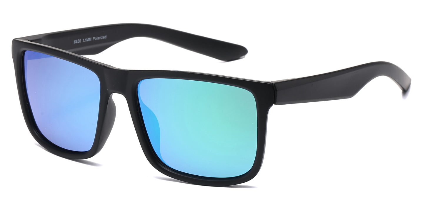 6850 - Classic Sport with Color Mirror Lens Plastic Sunglasses