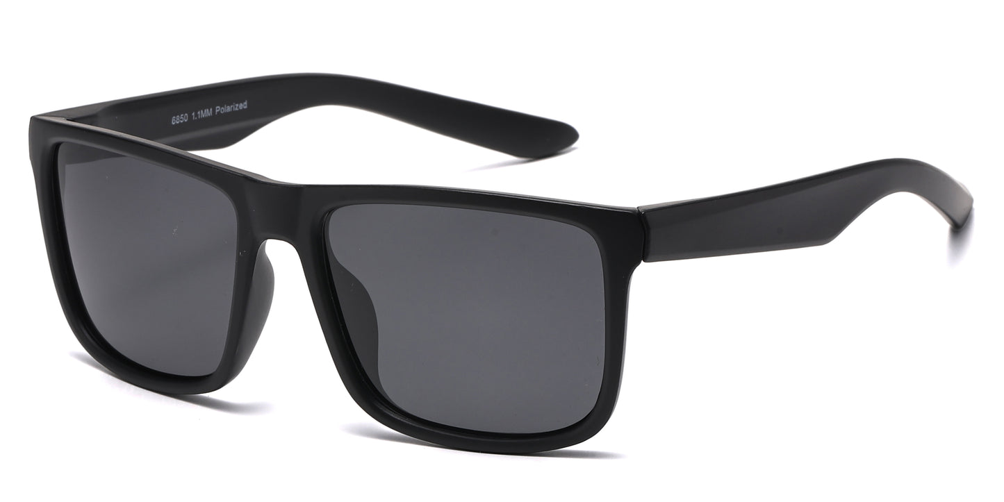 6850 - Classic Sport with Color Mirror Lens Plastic Sunglasses