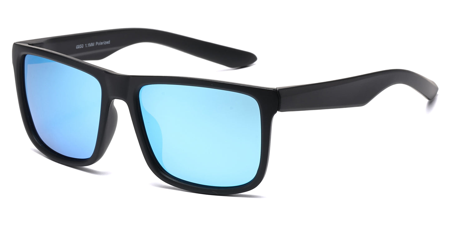 6850 - Classic Sport with Color Mirror Lens Plastic Sunglasses