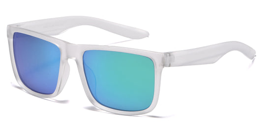 6850 - Classic Sport with Color Mirror Lens Plastic Sunglasses