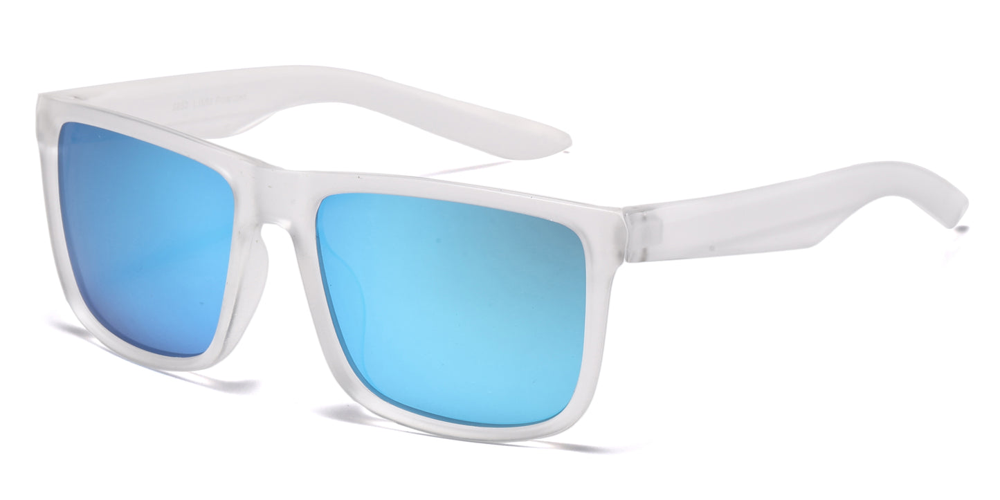 6850 - Classic Sport with Color Mirror Lens Plastic Sunglasses