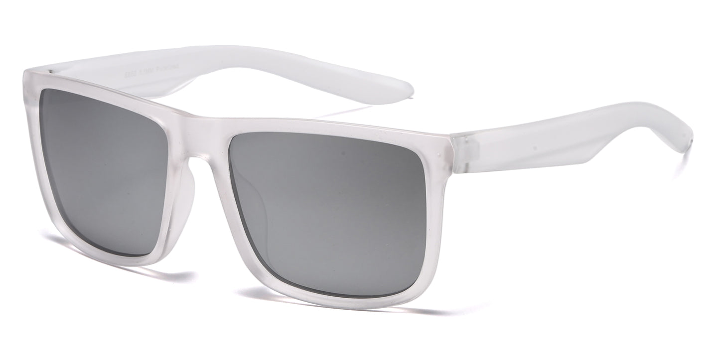 6850 - Classic Sport with Color Mirror Lens Plastic Sunglasses