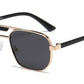 7024 - Thick Metal Square Brow Bar Aviator Sunglasses