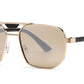 7024 - Thick Metal Square Brow Bar Aviator Sunglasses