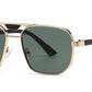 7024 - Thick Metal Square Brow Bar Aviator Sunglasses