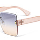 7026 - Square Rimless Women Plastic Sunglasses