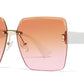 7026 - Square Rimless Women Plastic Sunglasses