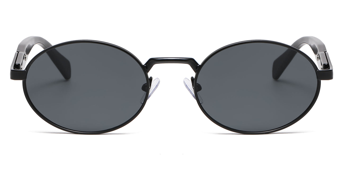 8185 - Small Round Thick Metal Fashion Sunglasses