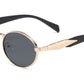 8184 - Small Round Thick Metal Fashion Sunglasses