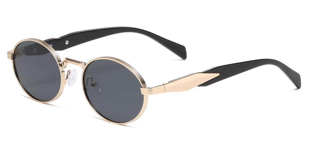 8184 - Small Round Thick Metal Fashion Sunglasses