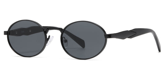 8185 - Small Round Thick Metal Fashion Sunglasses