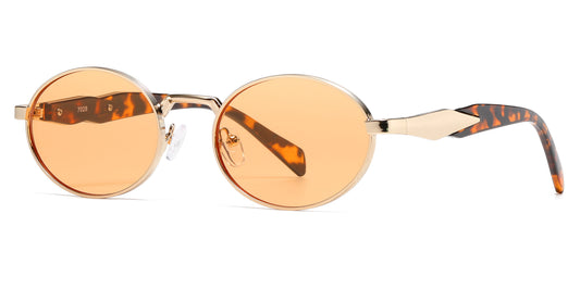 8185 - Small Round Thick Metal Fashion Sunglasses