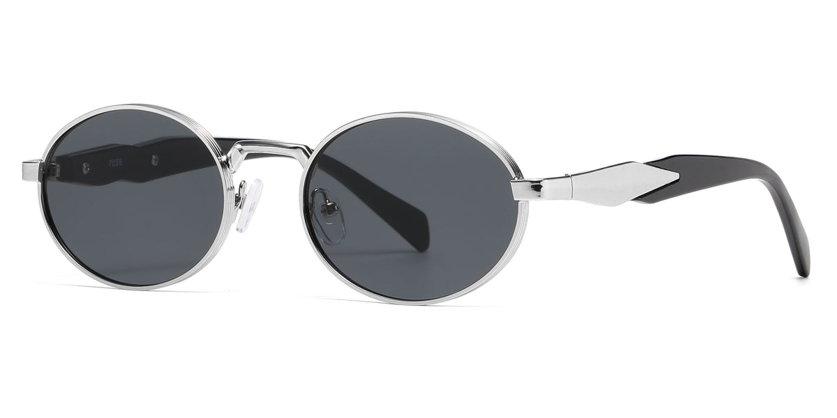 8184 - Small Round Thick Metal Fashion Sunglasses
