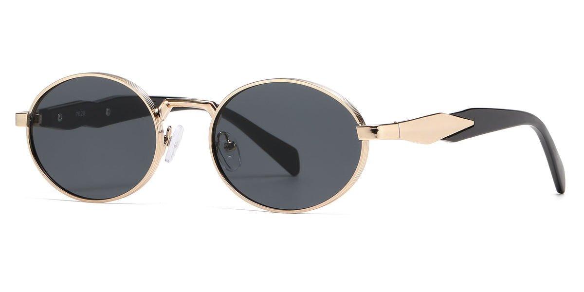 8184 - Small Round Thick Metal Fashion Sunglasses