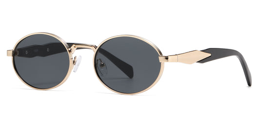 8184 - Small Round Thick Metal Fashion Sunglasses