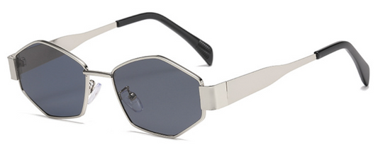 7029 - Hexagon Retro Metal Sunglasses