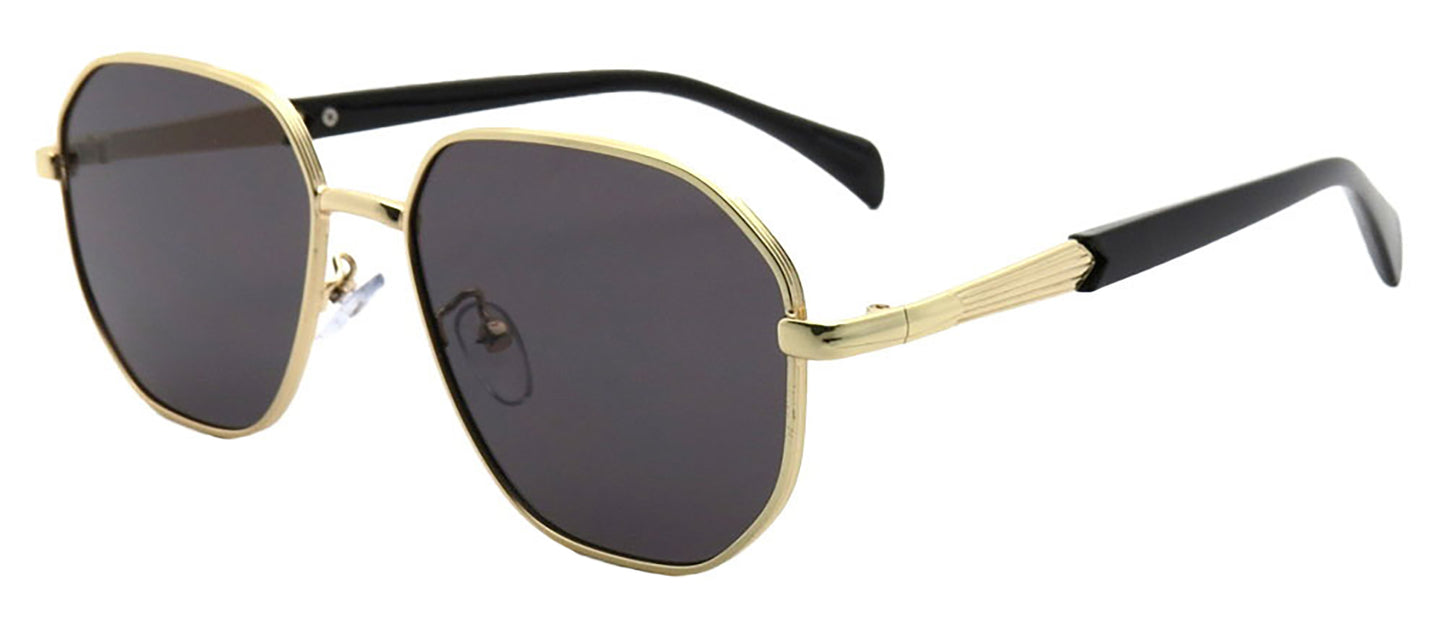 7031 - Round Geometric Metal Sunglasses