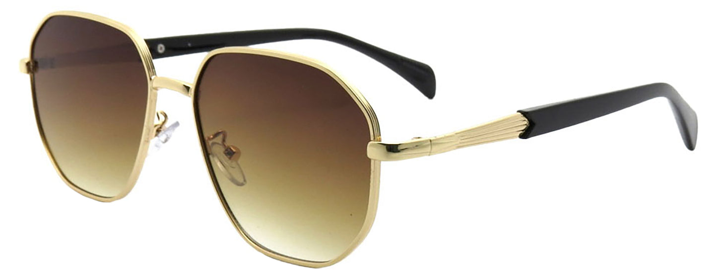 7031 - Round Geometric Metal Sunglasses