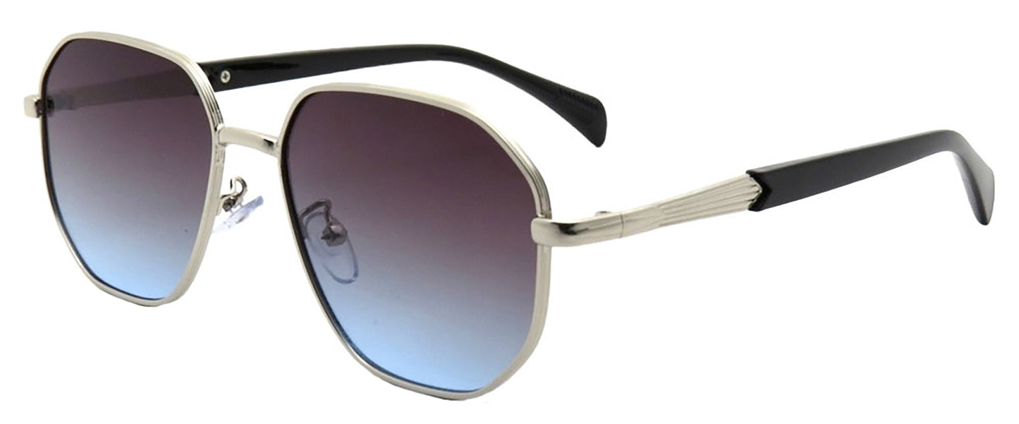 7031 - Round Geometric Metal Sunglasses